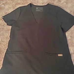Figs black 2 pocket size small scrub top.